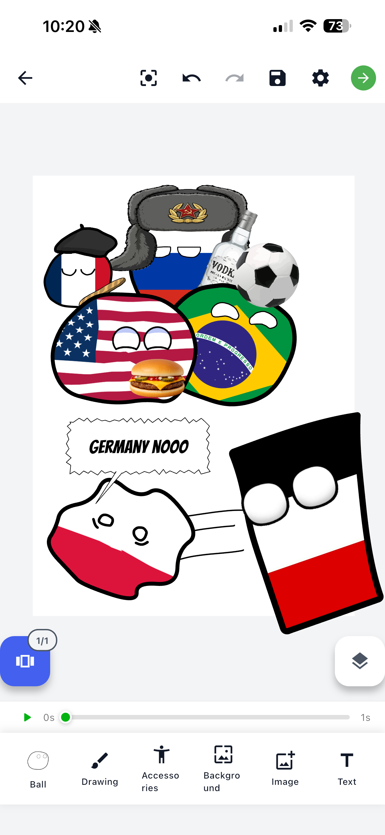 Countryball comic scene editor